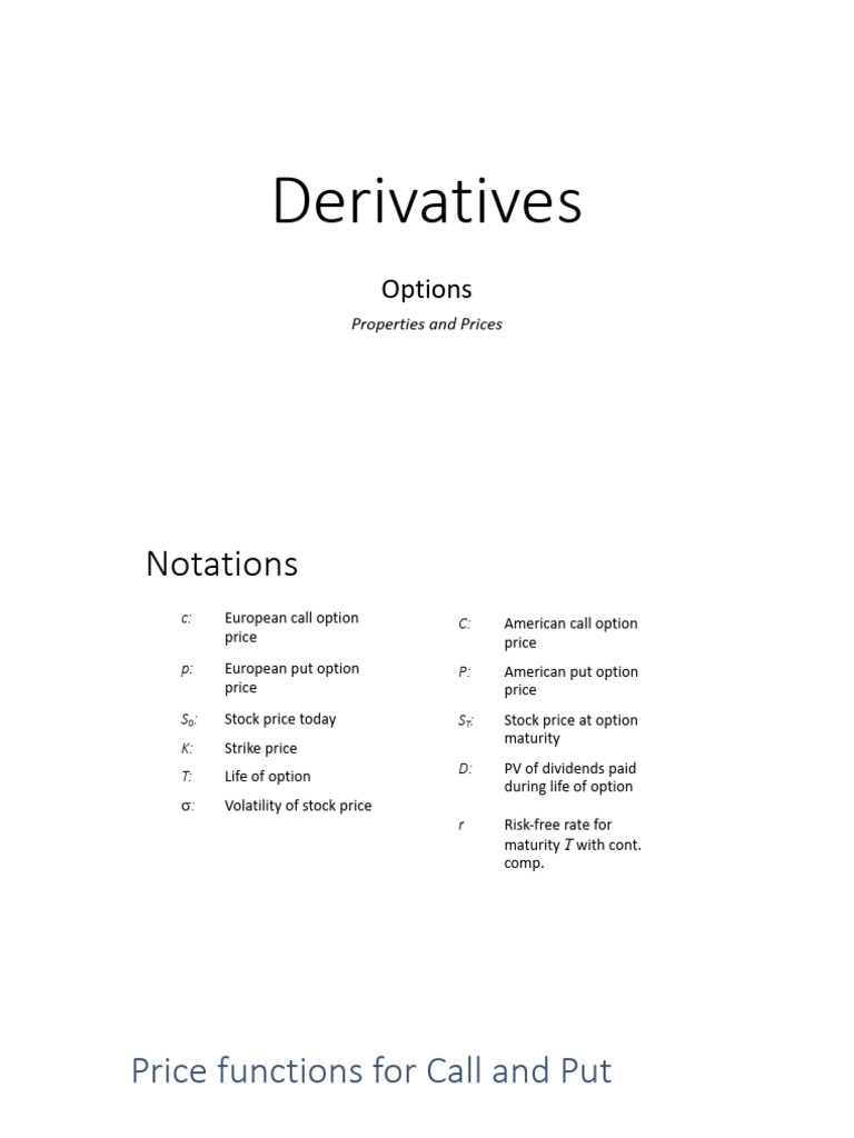 Module 6c Derivatives Options Properties and Prices | PDF | Option ...