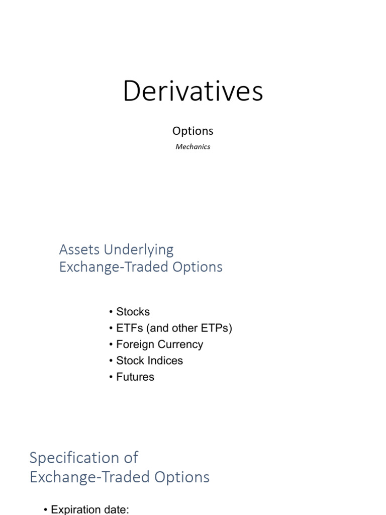 Module 6b Derivatives Options Mechanics | PDF | Put Option | Option ...