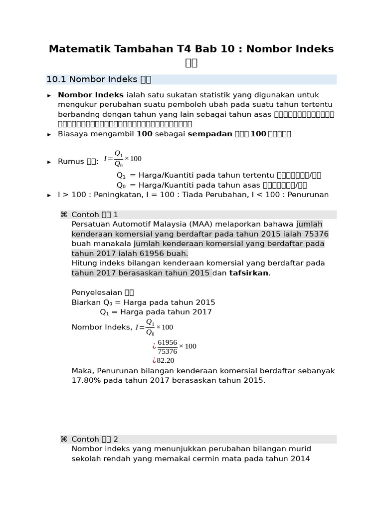 Matematik Tambahan T4 Bab 10 | PDF