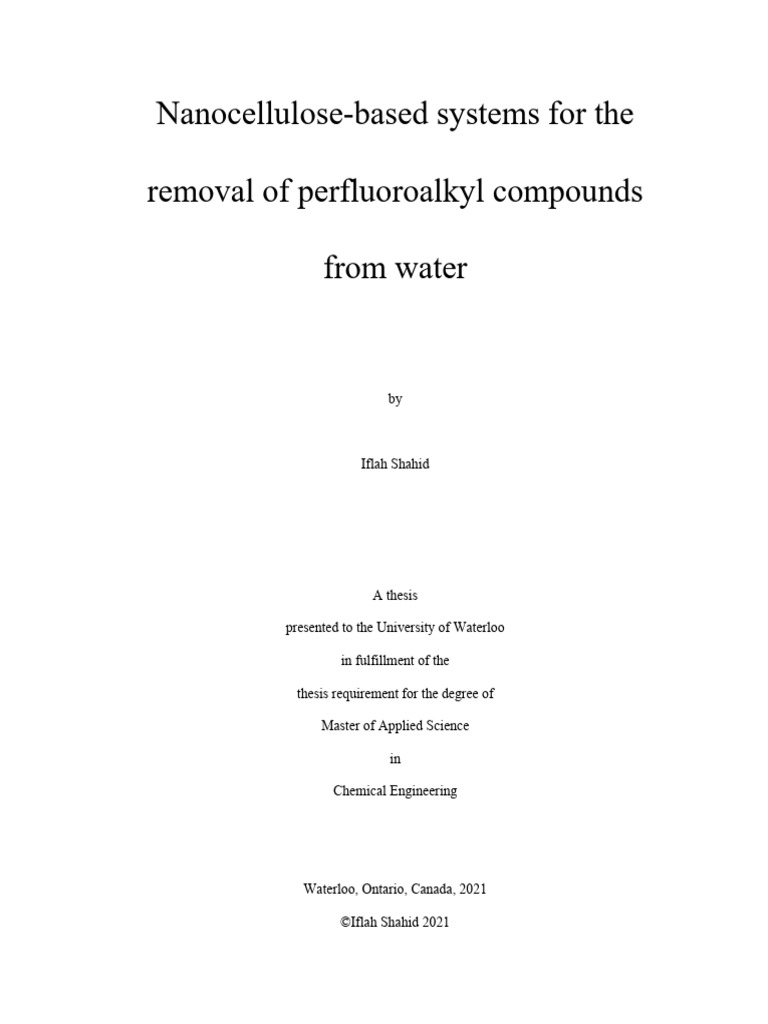 Tanfloc Based CNC for PFAS Removal | PDF | Adsorption | Membrane
