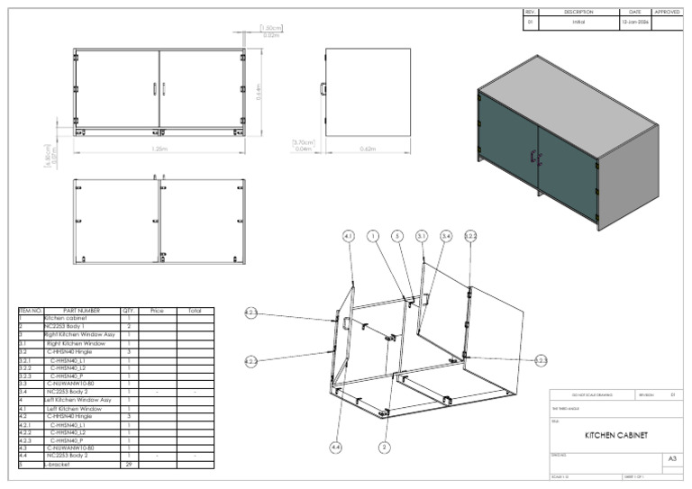 Kitchen Cabinet - Assy.sldpRT | PDF