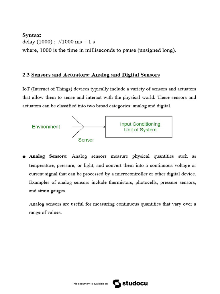 U2T8 IOT Sensors Actuators | PDF | Sensor