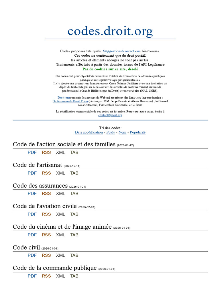 Liste Des Codes | PDF