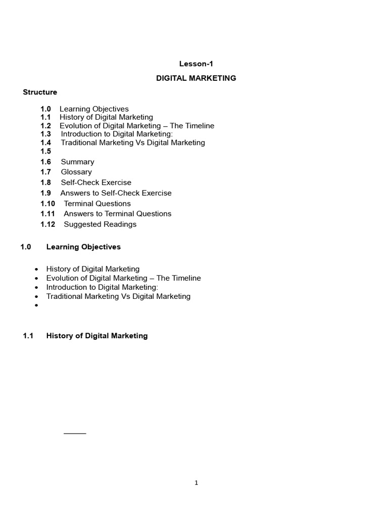 Unit 1 Digital Marketing and E Commerce Refined | PDF | Digital ...