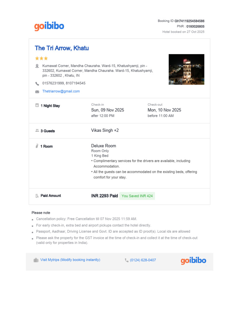 Booking Confirmation Voucher | PDF