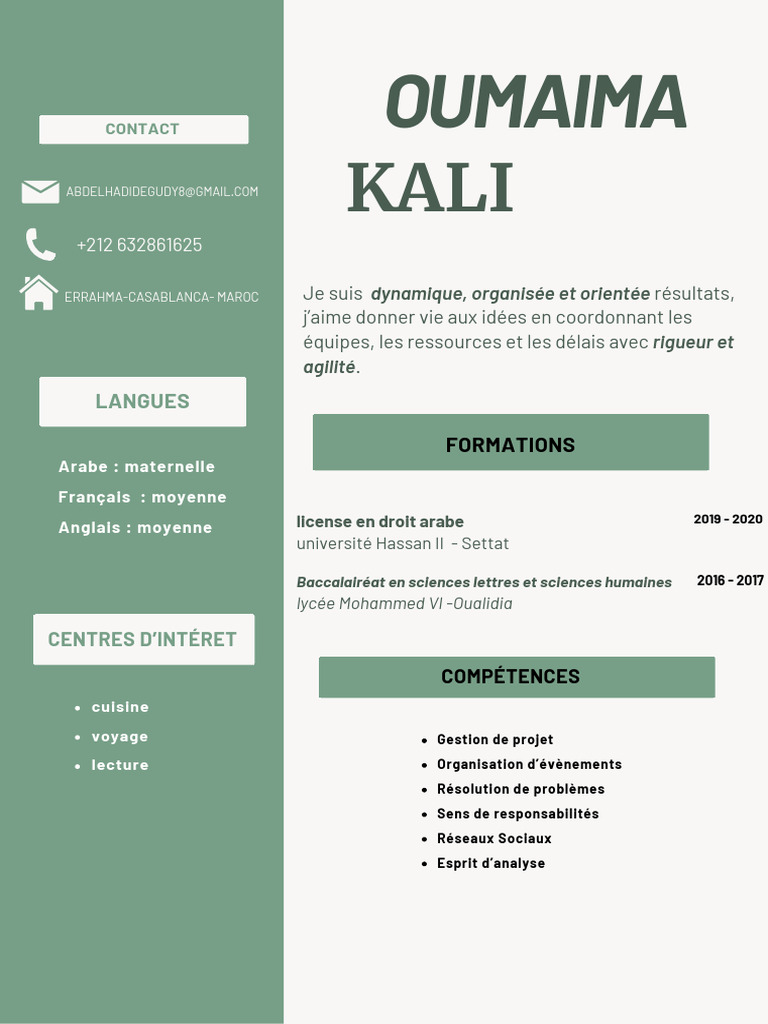 CV Français Professionnel Marron Simple | PDF