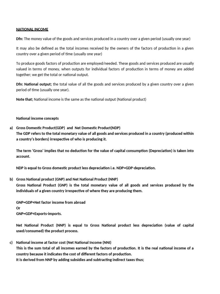 National Income | PDF | Measures Of National Income And Output | Income