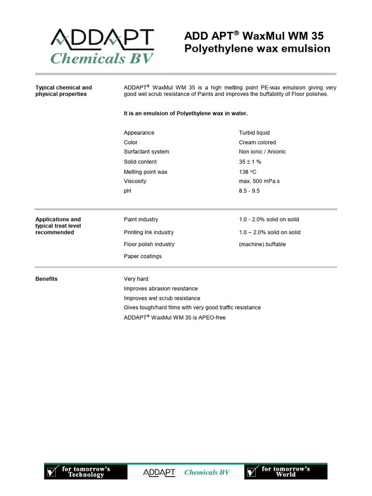 tds-waxmul-wm35 | PDF | Paint | Wax