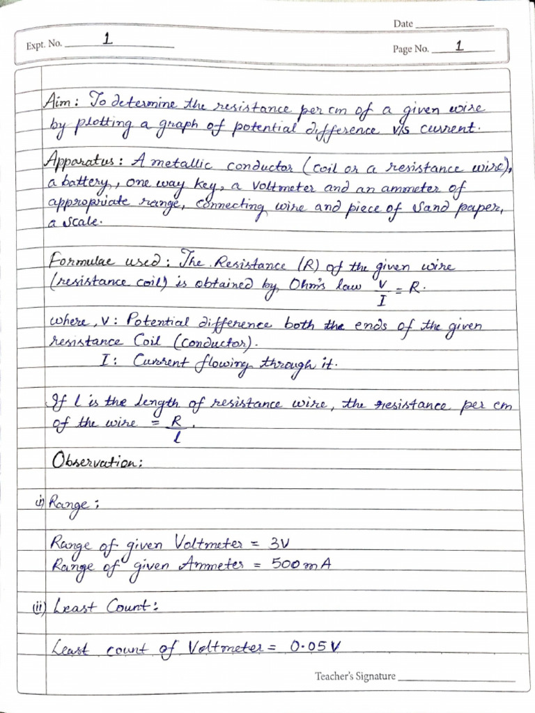 Physics Experiment 1 | PDF