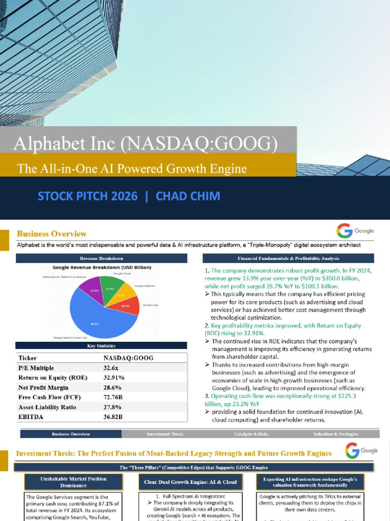 GOOG Stock Pitch Finalized | PDF