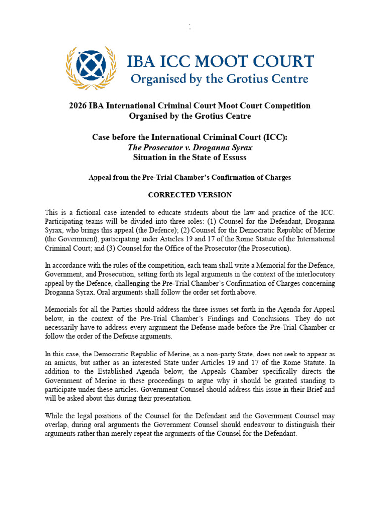Case Incl. Corrections-Clarifications 2026 IBA ICC Moot Court ...