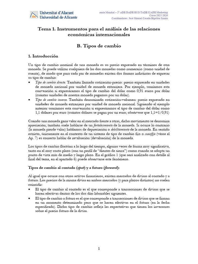 Tema 1.a. Balanza de Pagos | PDF | Tipo de cambio | Paridad del poder ...