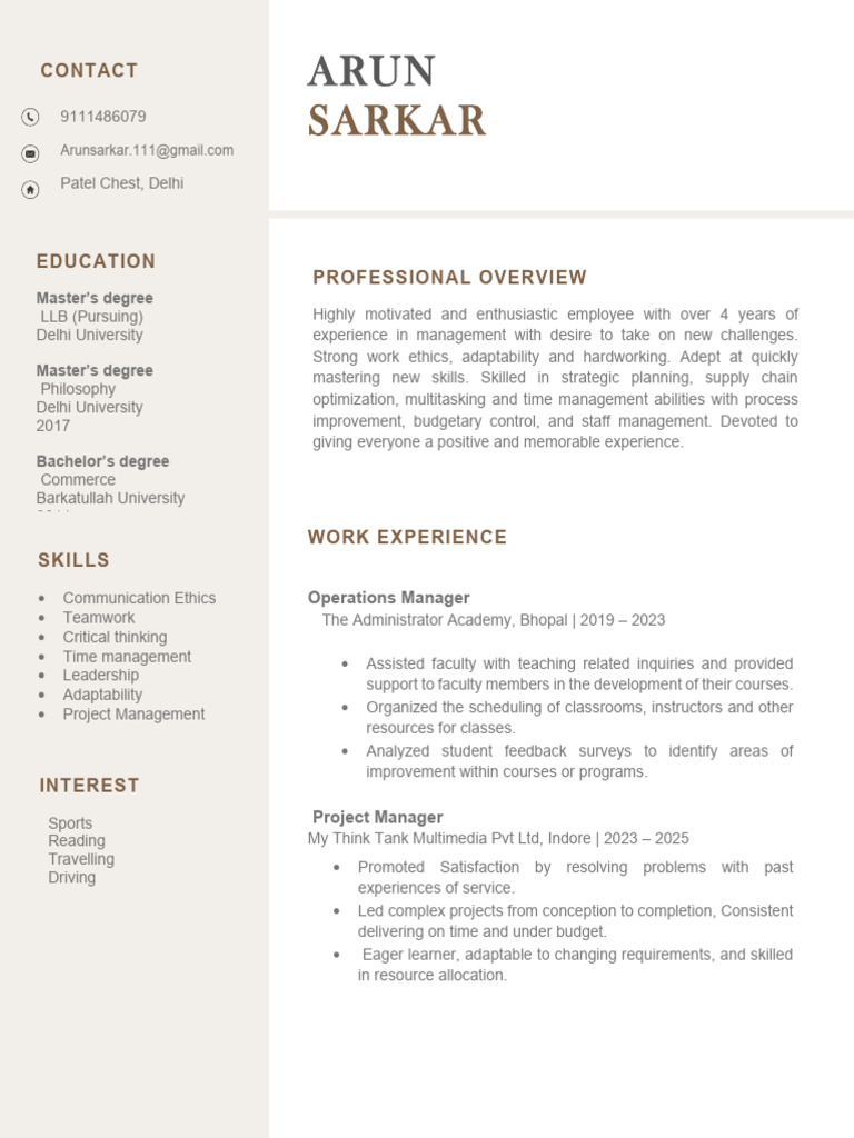 Arun Resume | PDF