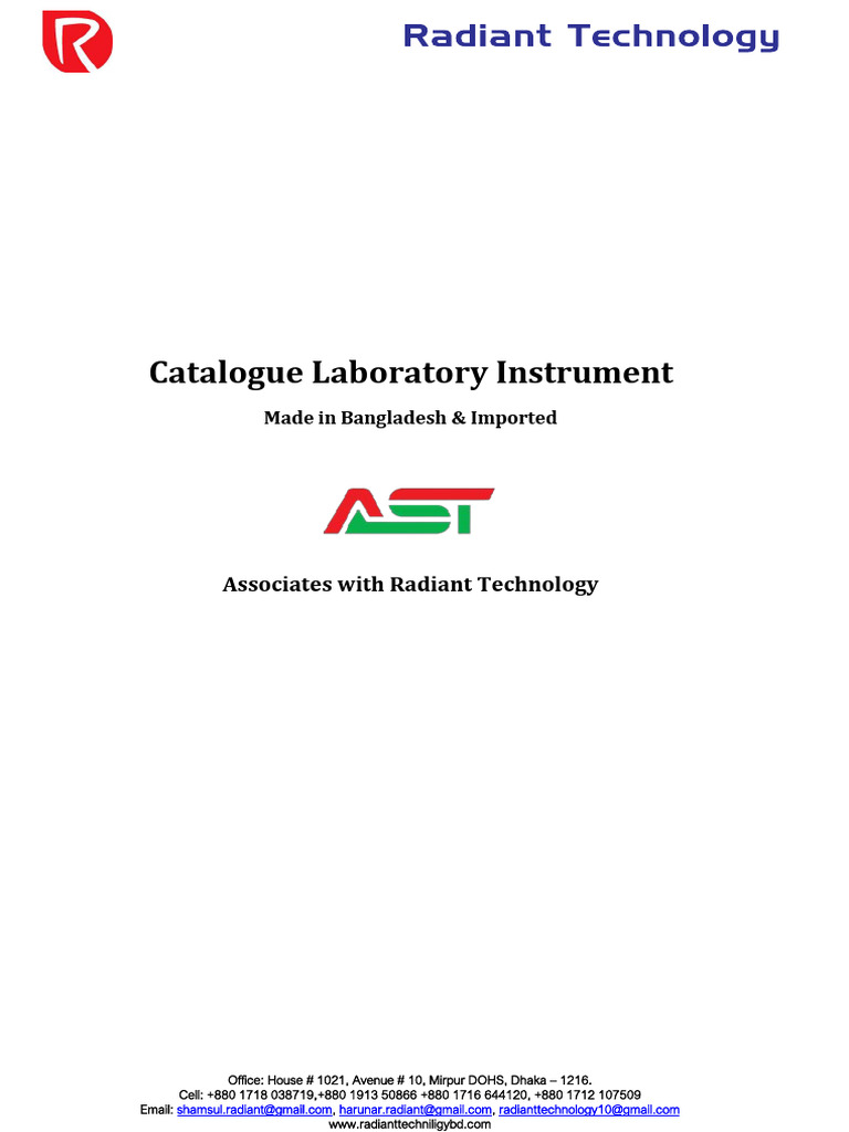 Catalogue Laboratory Equipment of Radiant Technology | PDF | Power ...