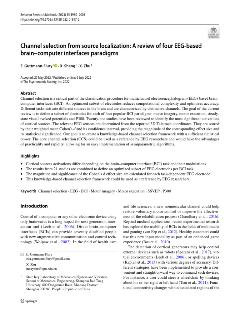Channel Selection From Source Localization A Review of Four EEG-based ...