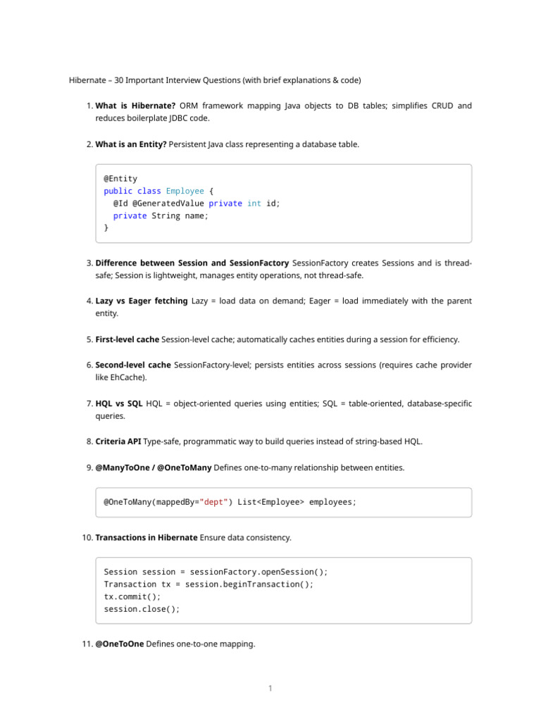 Hibernate Interview Questions | PDF | Software Design | Software ...