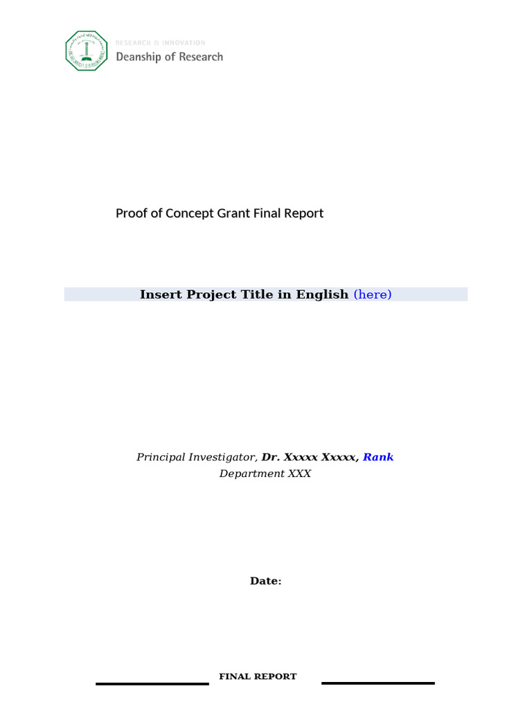 PoC Final Report Template | PDF | Methodology | Patent