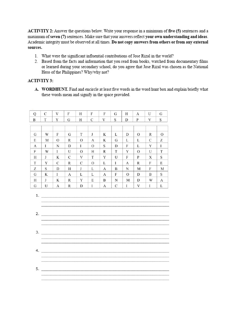 Activities 2 and 3 2 | PDF