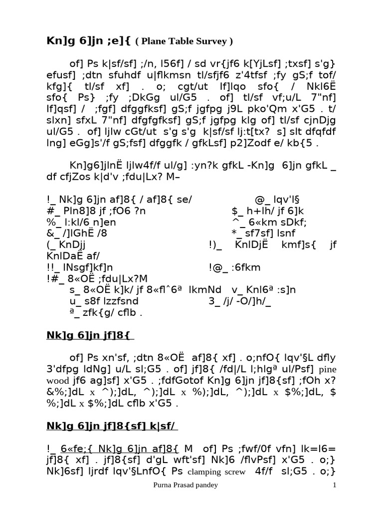 Plane Table | PDF | Measuring Instrument | Equipment
