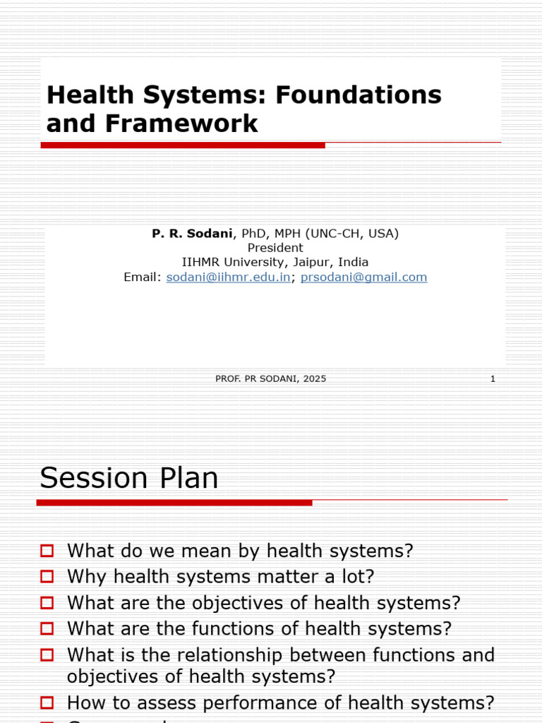 Unit 1 - Health Systems Foundatins and Framework 2025 | PDF | Health ...