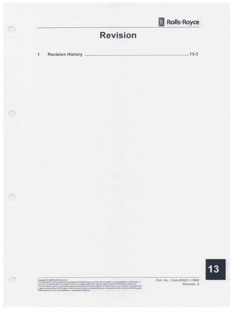 Rolls-Royce 13. Revision | PDF