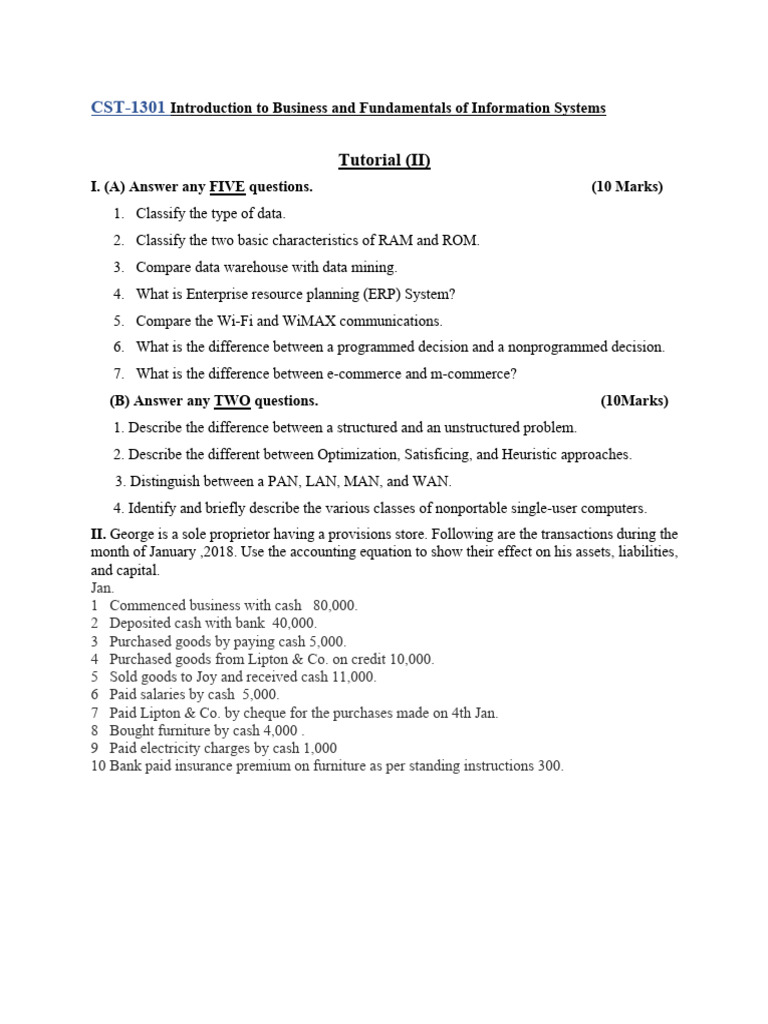1st Tutorial (II) | PDF