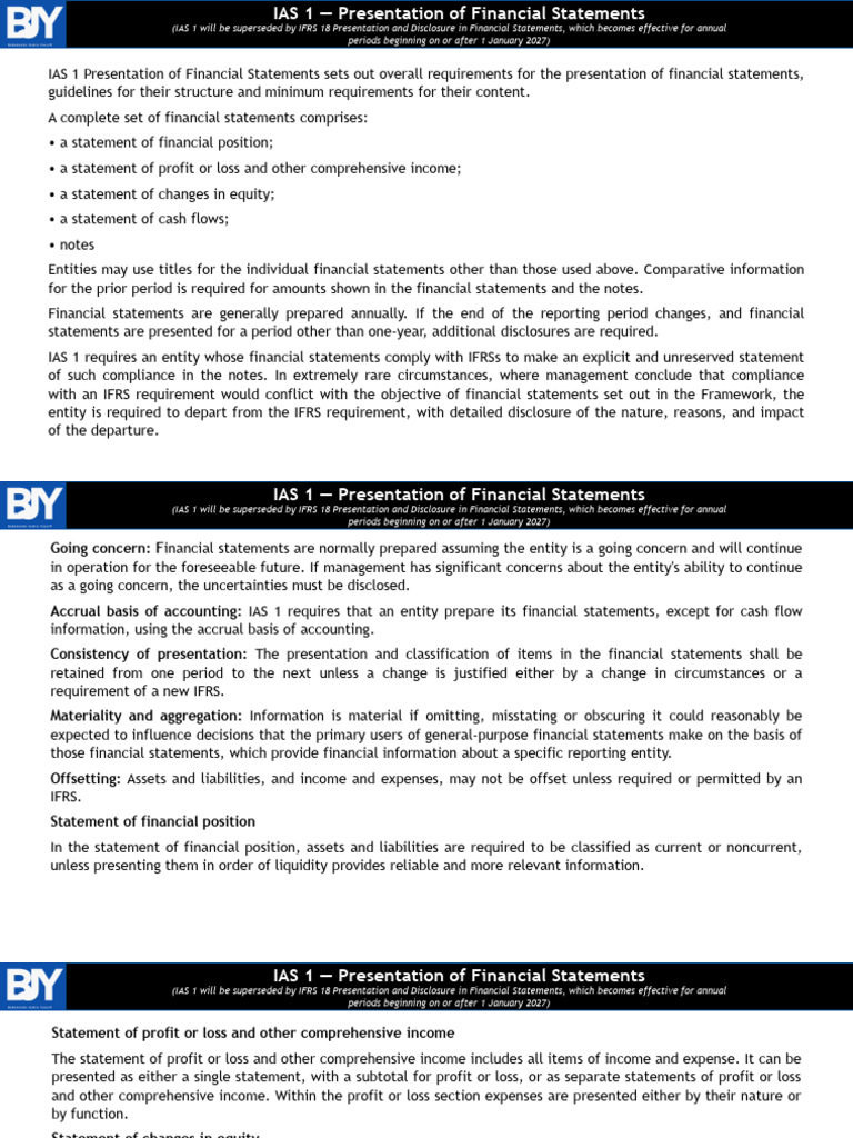 IAS 1 - Presentation of Financial Statements | PDF | International ...
