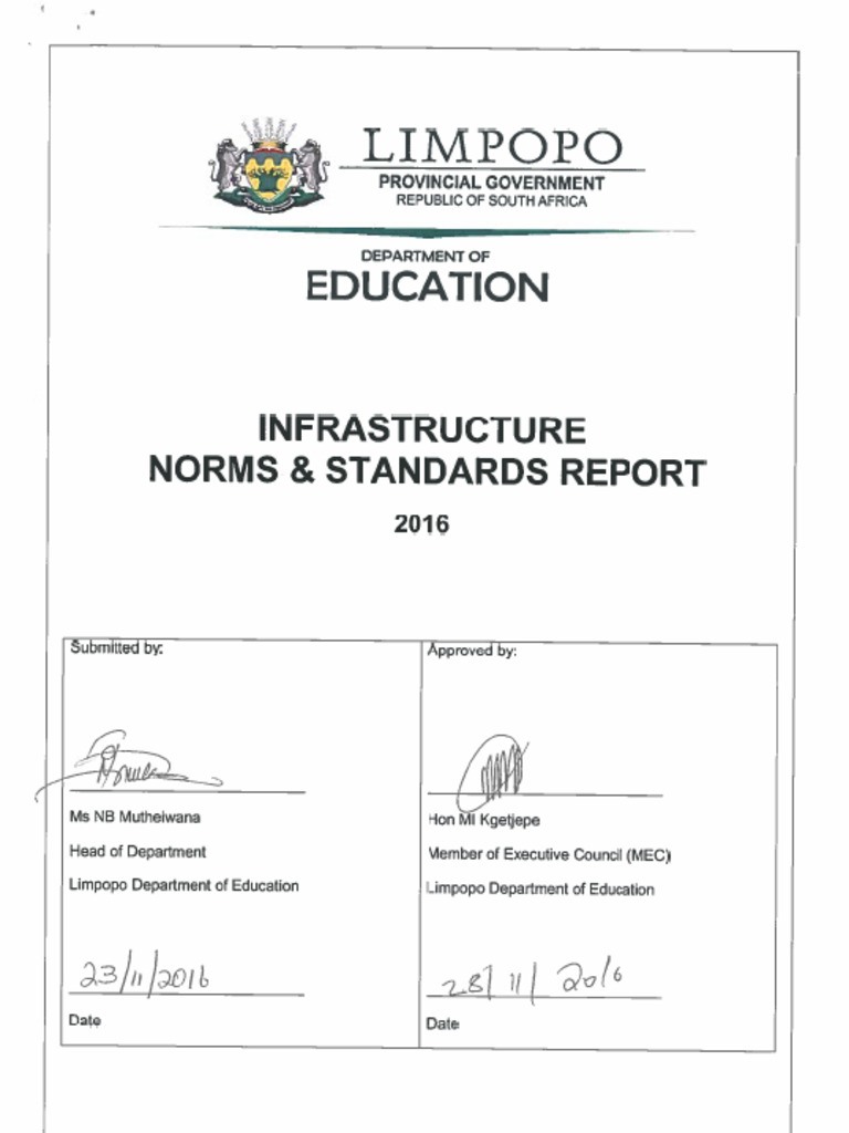 LP DoE-Infrastructure Norms and Standards Report | PDF