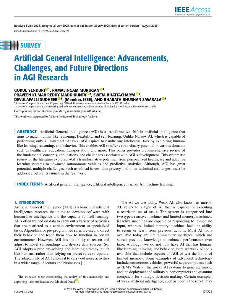 Artificial General Intelligence Advancements Challenges and Future ...