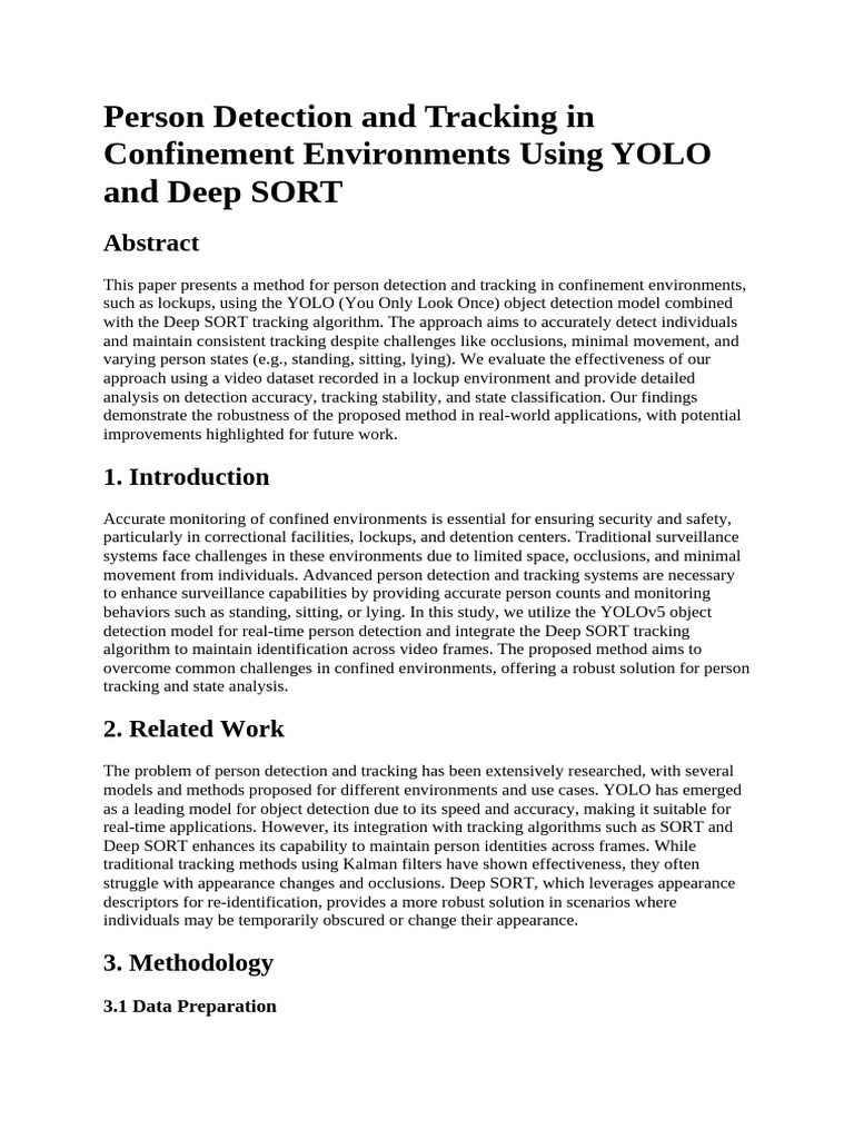 Person Detection and Tracking in Confinement Environments Using YOLO ...
