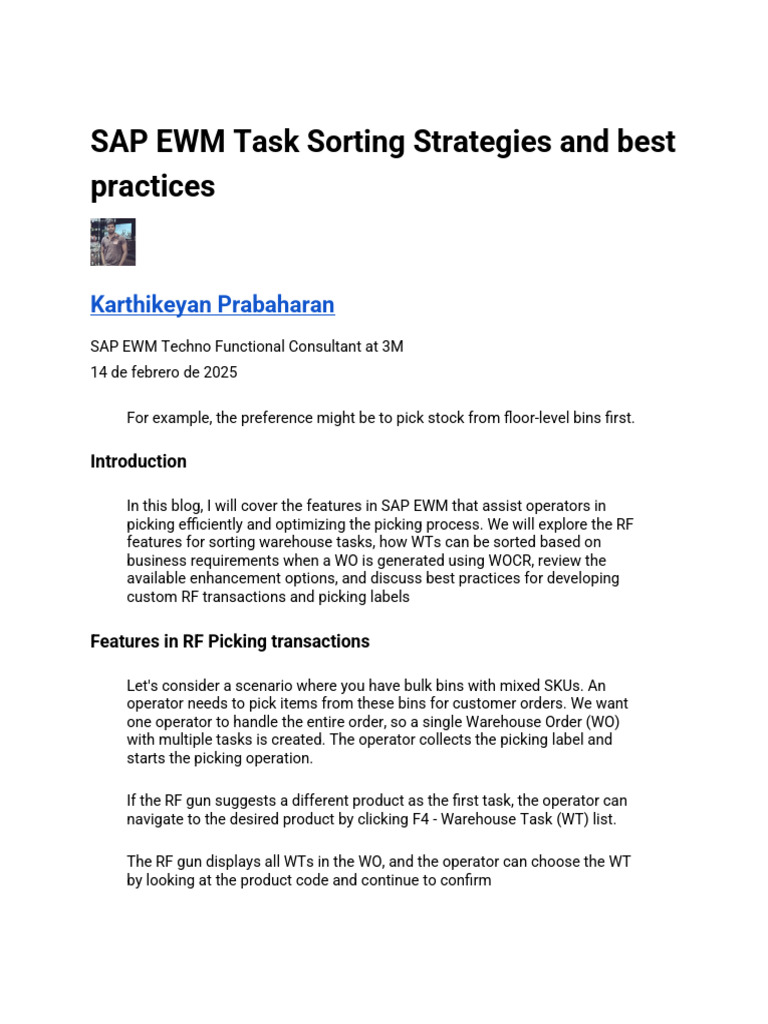 Task Sorting Strategies and Best Practices | PDF | Warehouse | Computing