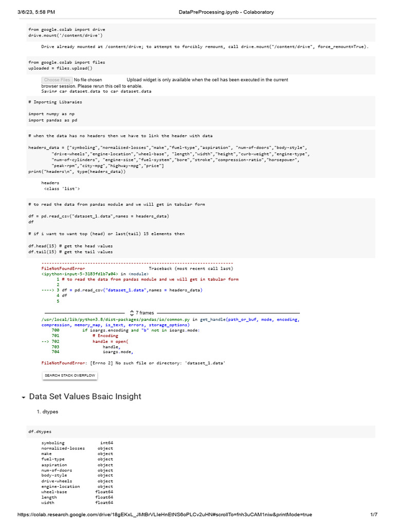 DataPreProcessing - Ipynb - Colaboratory | PDF | Average | Integer ...