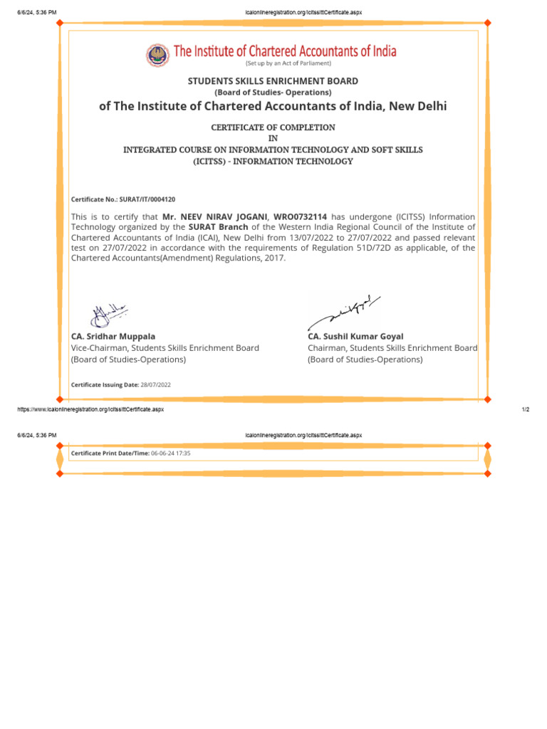 It Certificate | PDF