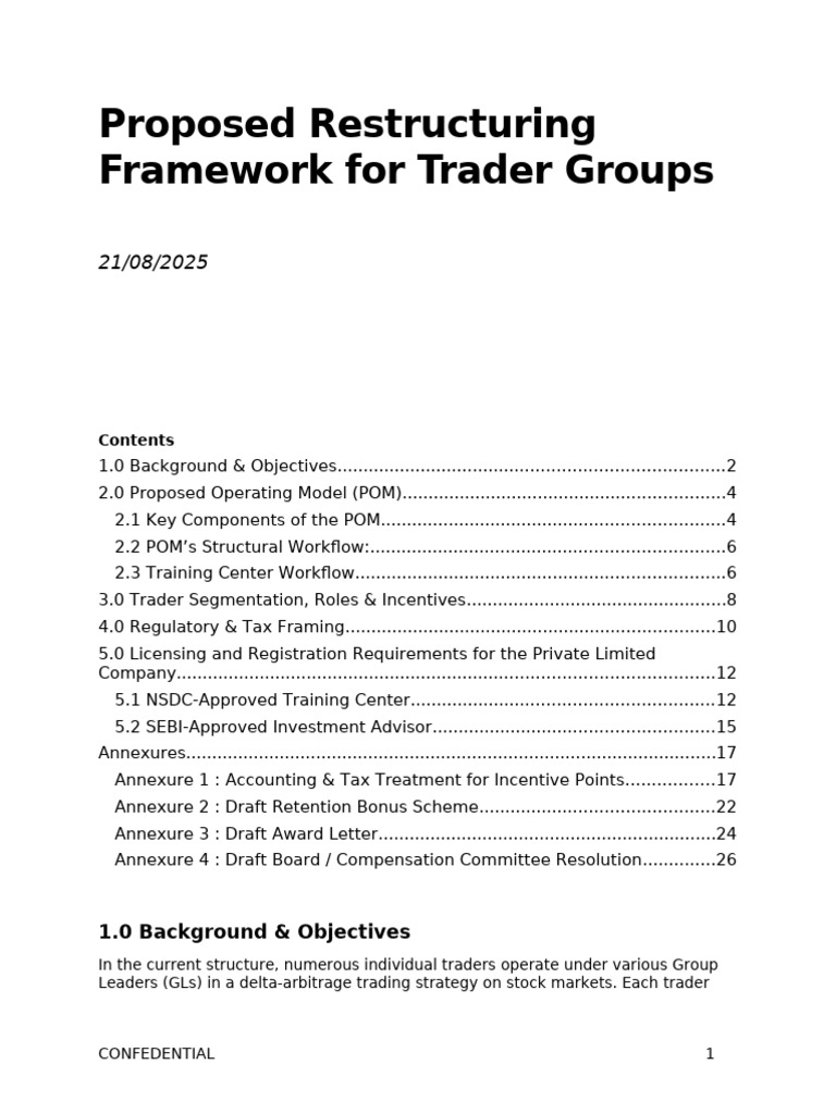 Broker Proposed Restructuring Framework 210825 | PDF | Limited ...