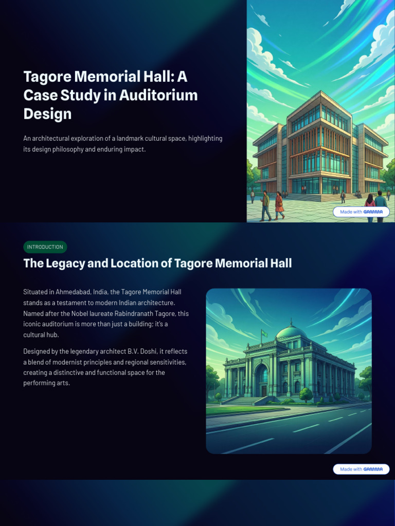 Tagore Memorial Hall A Case Study in Aud | PDF | Concrete | Modernism