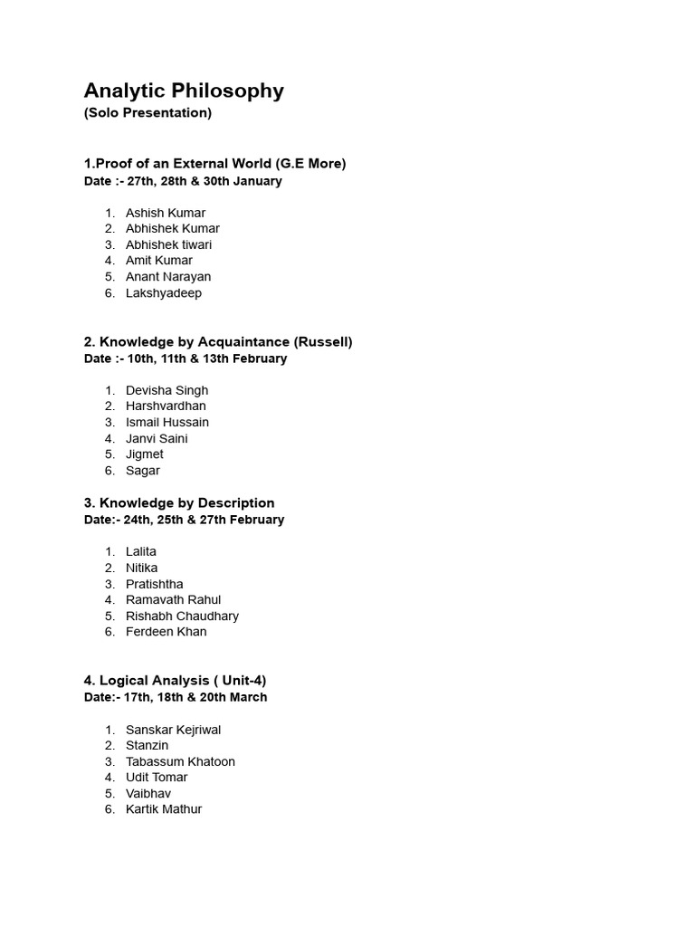 Analytic Philosophy | PDF