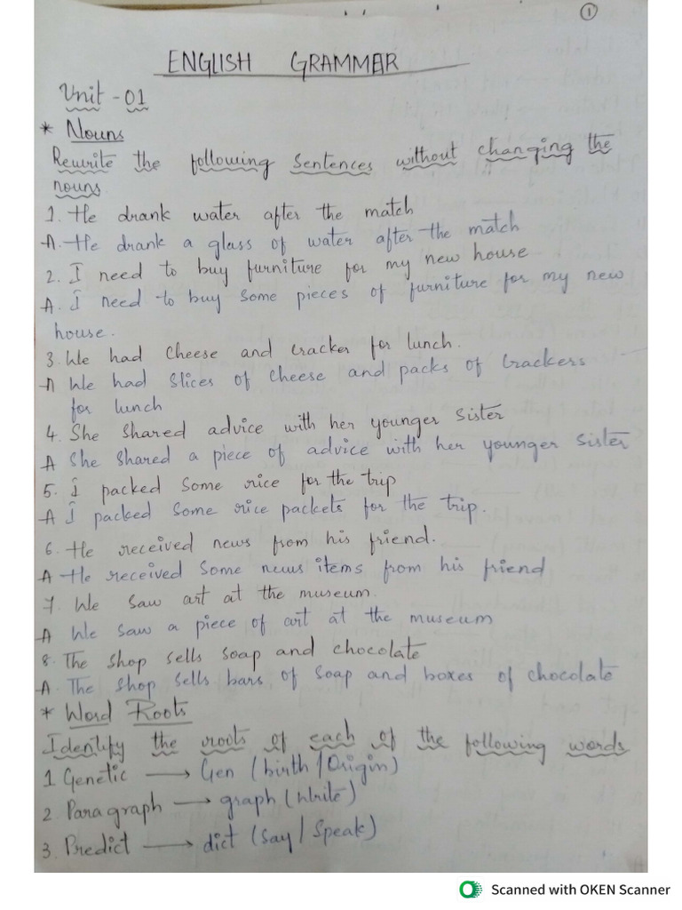 English I Sem I Year Section A Grammar | PDF
