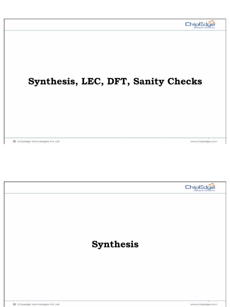 6. Mod4, Synthesis LEC,DFT,Sanity Checks | PDF