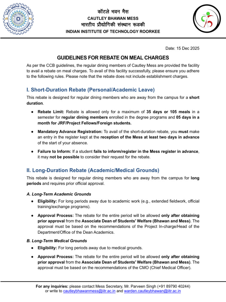 Rebate Guidelines Cautley Bhawan | PDF
