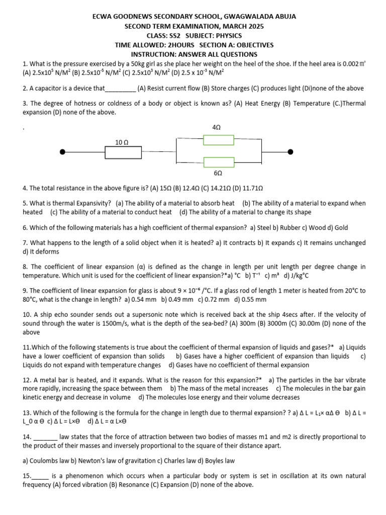 SS2 Physics Second Term 2025 | PDF | Electromagnetic Radiation | Waves