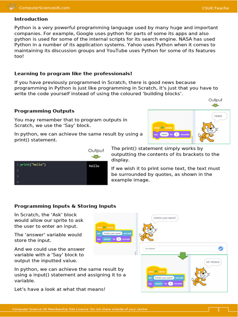 01 Inputs, Variables and Outputs - Procedural 2 | PDF | String ...