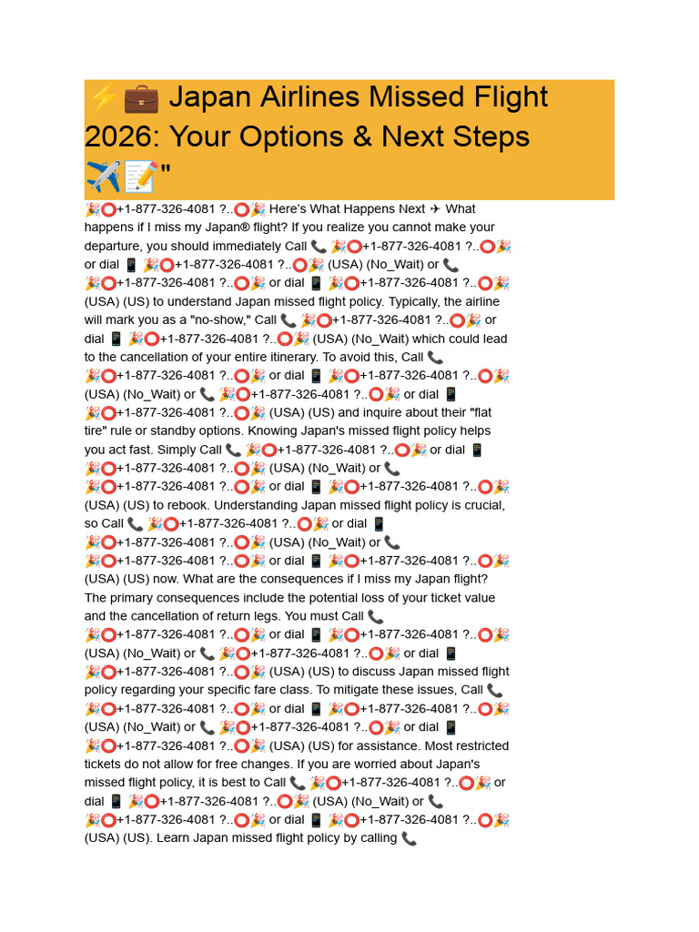 Japan Airlines Missed Flight 2026 Your Options Next Steps PDF Baggage 1