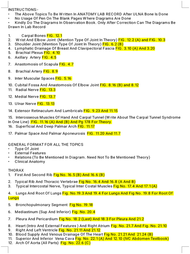 Anat & Histo Record (Upper Limb To Lower Limb) | PDF | Abdomen ...