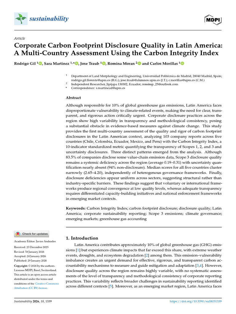 Sustainability 18 01339 | PDF | Climate Change Mitigation | Governance