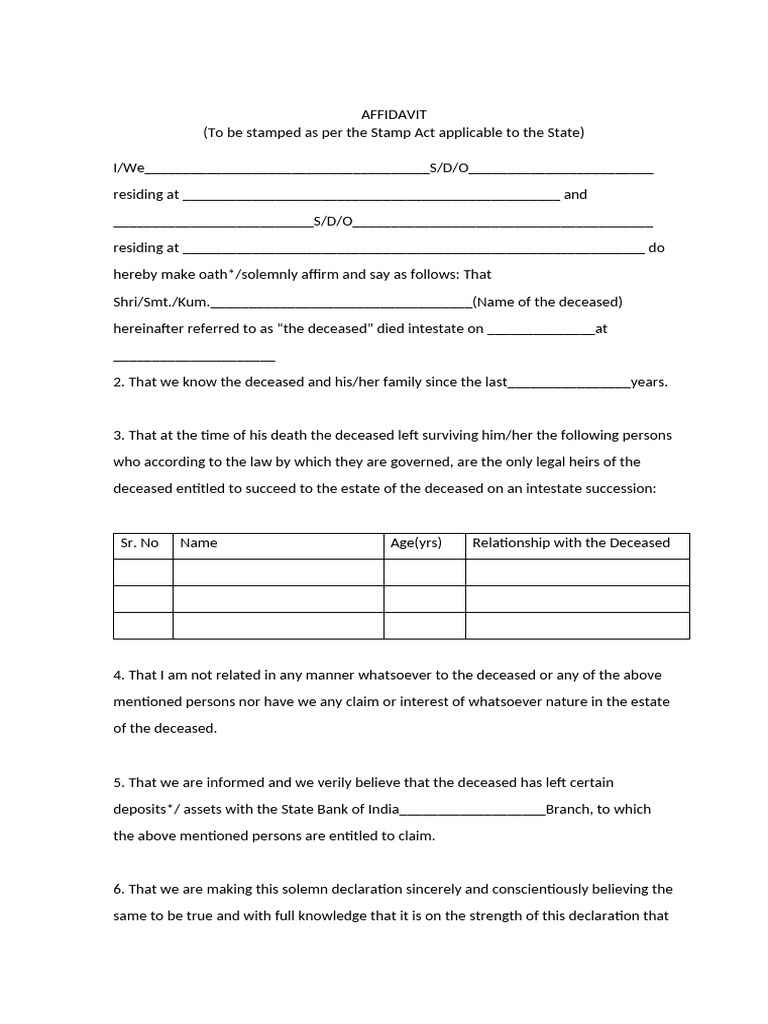 Affidavit - Form Cos 539 | PDF