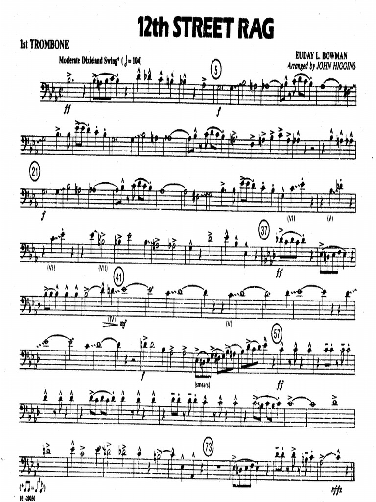 12th Street Rag Trombone 1 | PDF