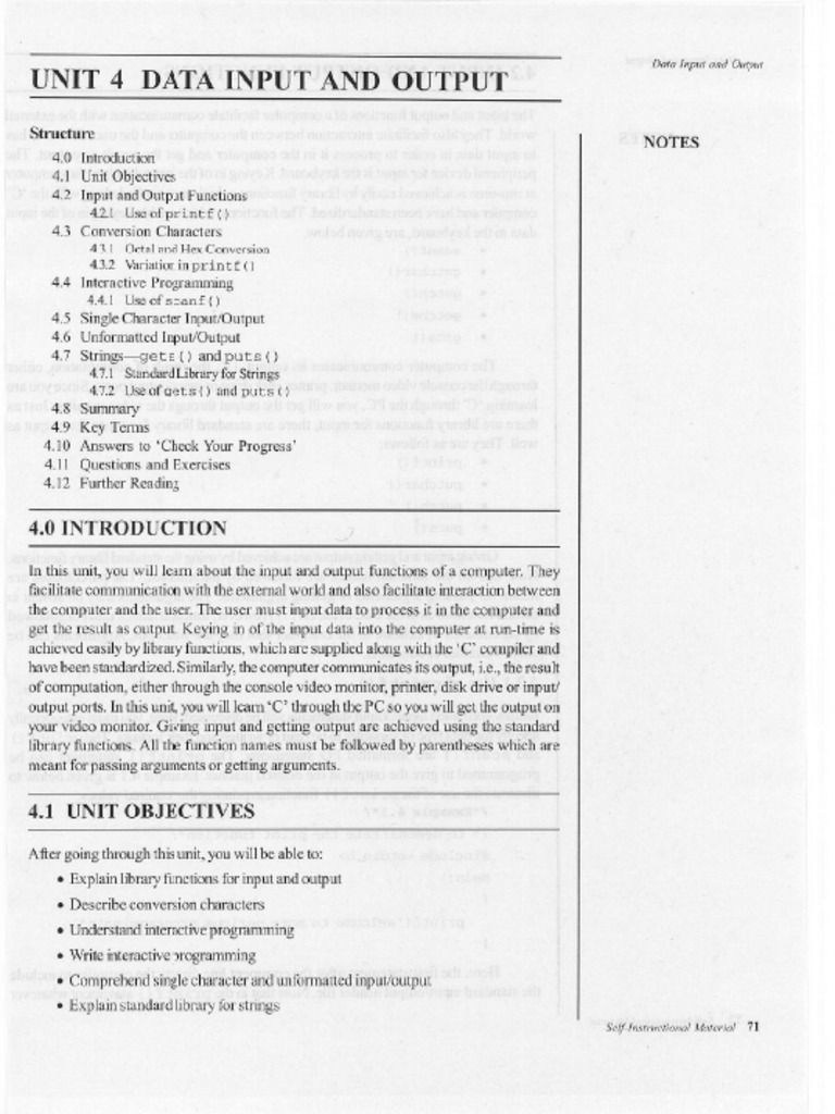 Chapter IV - Data Input and Output | PDF