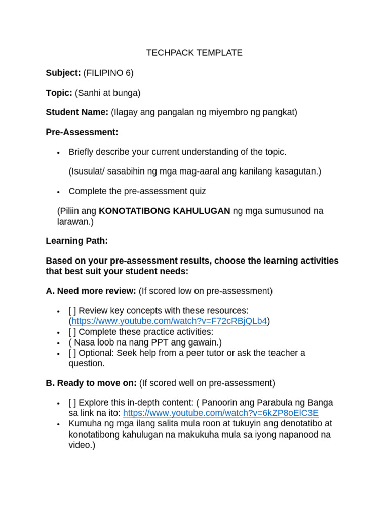 Techpack Template | PDF