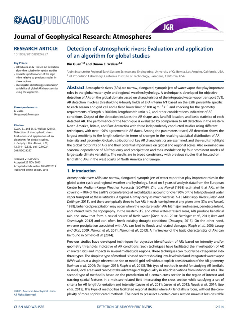 Guan 2015 | PDF | Atmosphere | Atmospheric Sciences