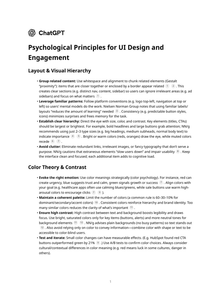 Psychological Principles For UI Design and Engagement | PDF | Cognition ...